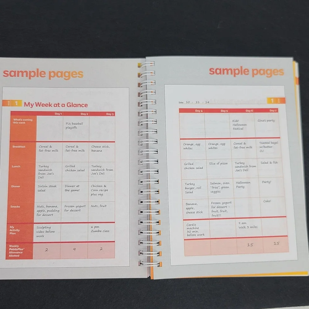 Weight Watchers Plan & Track Journal Unisex OS Orange 12 Week PointsPlus Unused